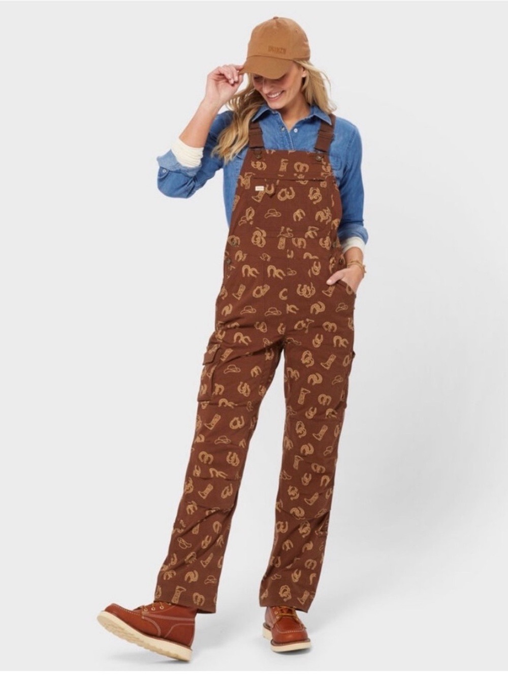 NWT Duluth Heirloom Gardening Bib Overalls XXL brown horse girl cowgirl western